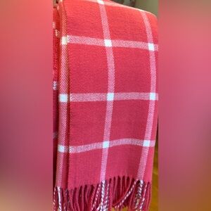 Pink Plaid Holiday Scarf Large